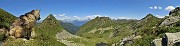 63 Vista panoramica dalla Bocchetta di Budria (2216 m) verso la Orobie Valtellinesi e le Alpi Retiche